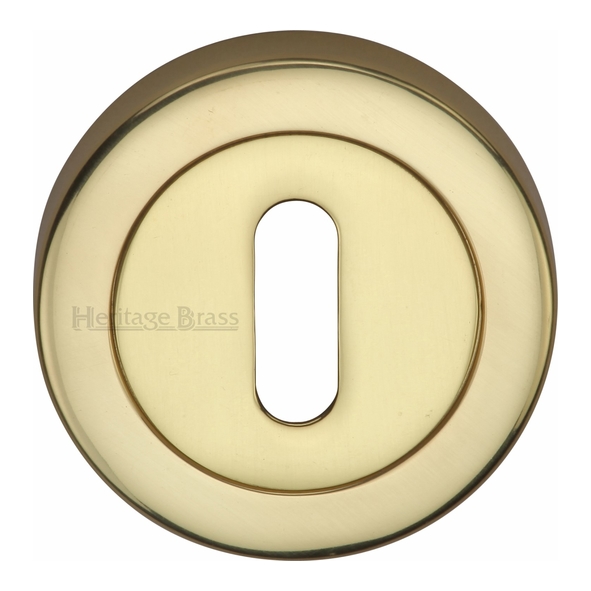 V4000-PB • Polished Brass • Heritage Brass Plain Round Mortice Key Escutcheon