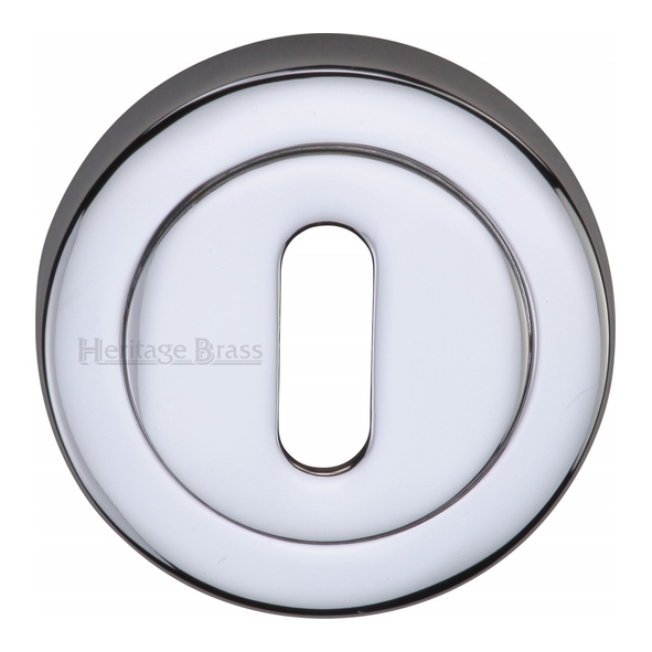 V4000-PC  Polished Chrome  Heritage Brass Plain Round Mortice Key Escutcheon