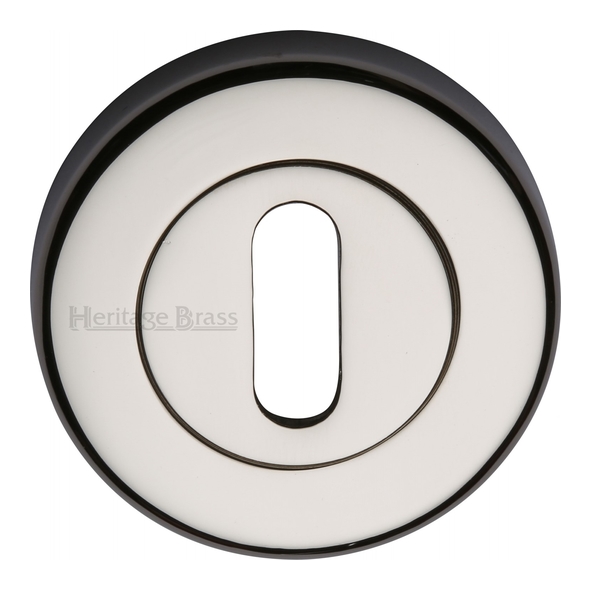 V4000-PNF • Polished Nickel • Heritage Brass Plain Round Mortice Key Escutcheon