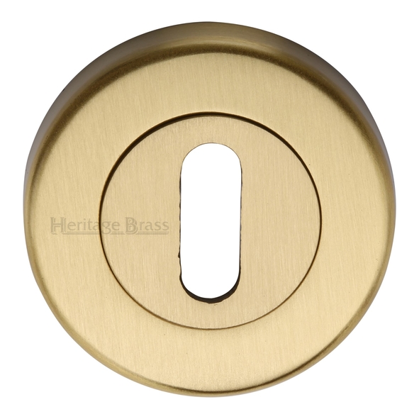 V4000-SB  Satin Brass  Heritage Brass Plain Round Mortice Key Escutcheon