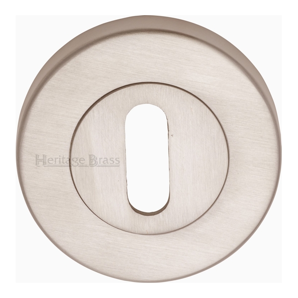 V4000-SN • Satin Nickel • Heritage Brass Plain Round Mortice Key Escutcheon