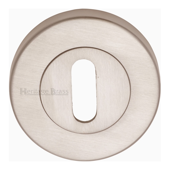 V4000-SN  Satin Nickel  Heritage Brass Plain Round Mortice Key Escutcheon