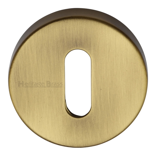 V4007-AT • Antique Brass • Heritage Brass Modern Concealed Fixing Mortice Key Escutcheon