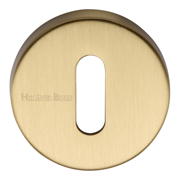 V4007-SB  Satin Brass  Heritage Brass Modern Concealed Fixing Mortice Key Escutcheon