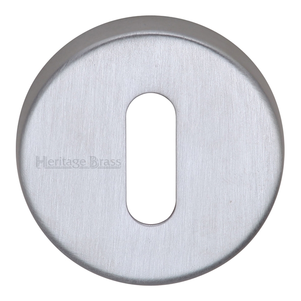 V4007-SC  Satin Chrome  Heritage Brass Modern Concealed Fixing Mortice Key Escutcheon