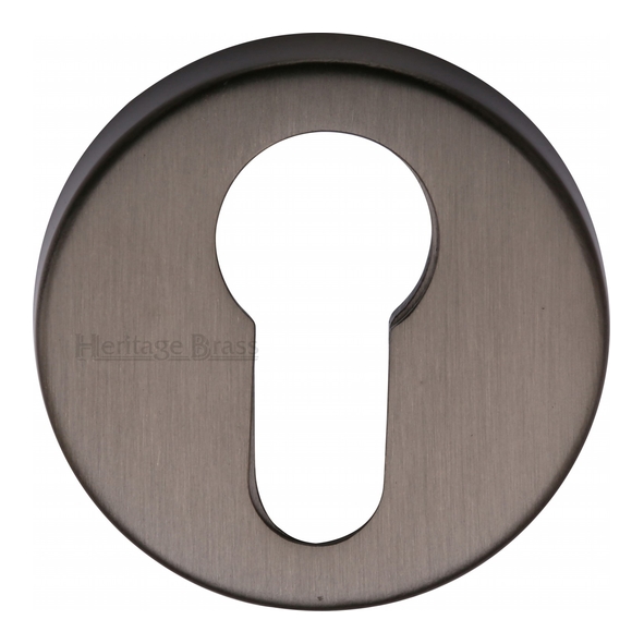 V4008-MB • Matt Bronze • Heritage Brass Modern Concealed Euro Cylinder Escutcheon