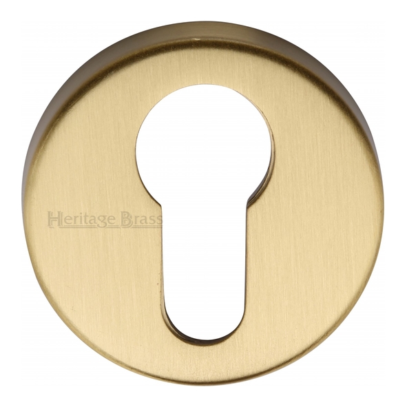 V4008-SB • Satin Brass • Heritage Brass Modern Concealed Euro Cylinder Escutcheon