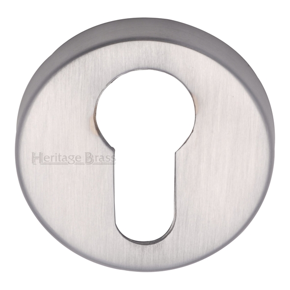 V4008-SC  Satin Chrome  Heritage Brass Modern Concealed Euro Cylinder Escutcheon