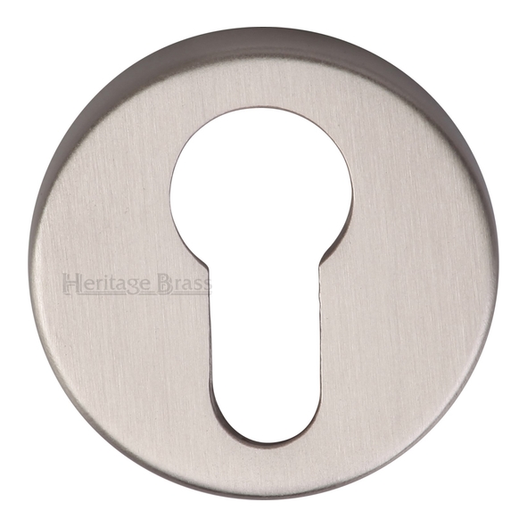 V4008-SN • Satin Nickel • Heritage Brass Modern Concealed Euro Cylinder Escutcheon