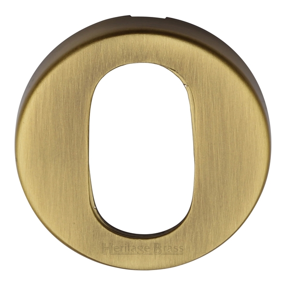 V4009-AT • Antique Brass • Heritage Brass Modern Concealed Oval Cylinder Escutcheon