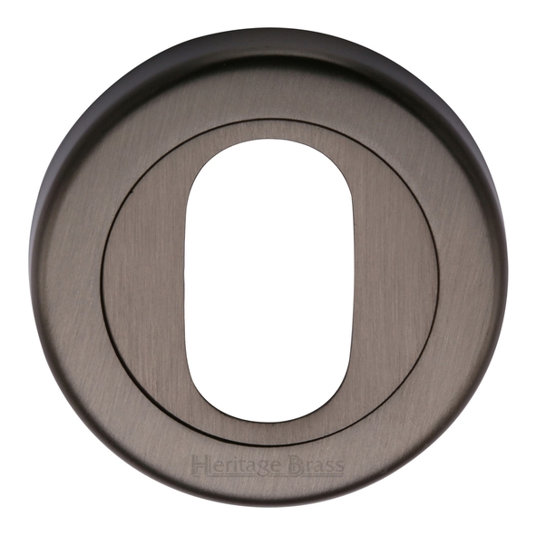 V4010-MB • Matt Bronze • Heritage Brass Plain Round Oval Cylinder Escutcheon