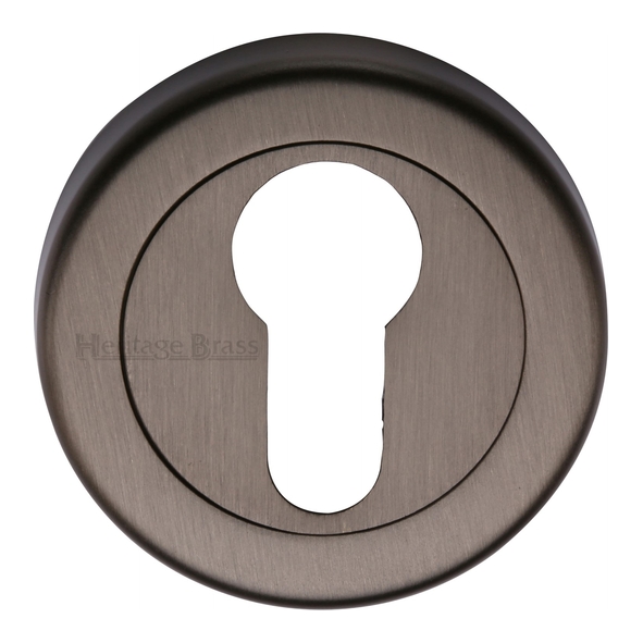 V4020-MB  Matt Bronze  Heritage Brass Plain Round Euro Cylinder Escutcheon