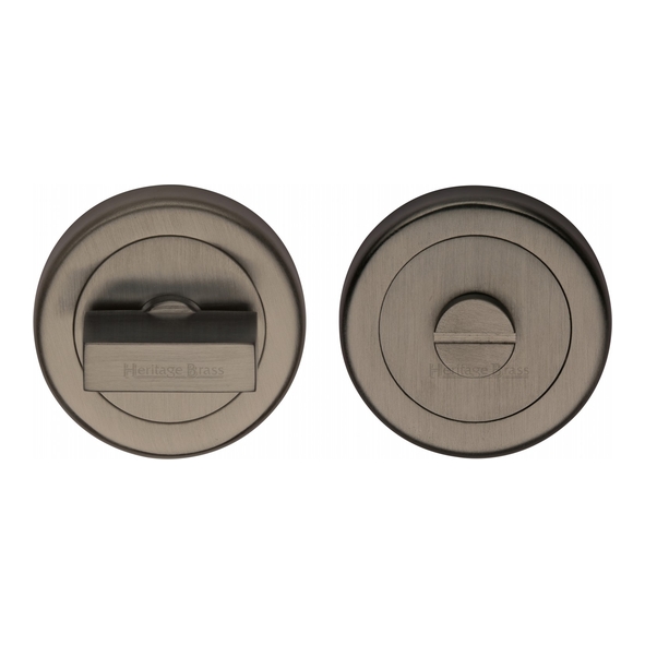 V4035-MB • Matt Bronze • Heritage Brass Plain Round Flat Bathroom Turn With Release