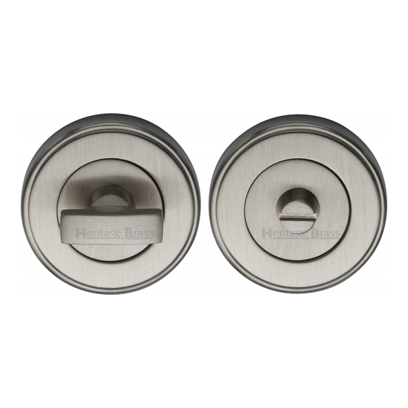 V4040-SN  Satin Nickel  Heritage Brass Edged Round Bathroom Turn With Release