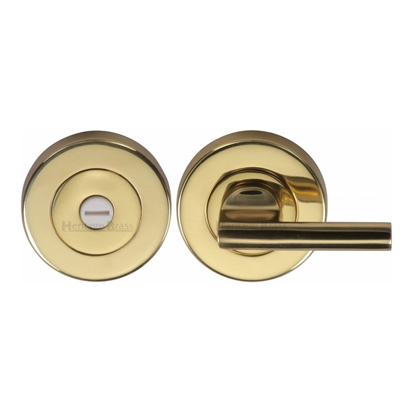 V4044-PB  Polished Brass  Heritage Brass Plain Round Disabled Bathroom Turn With Release
