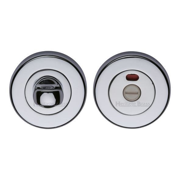 V4046-PC • Polished Chrome • Heritage Brass Plain Round Small Bathroom Turn With Indicator