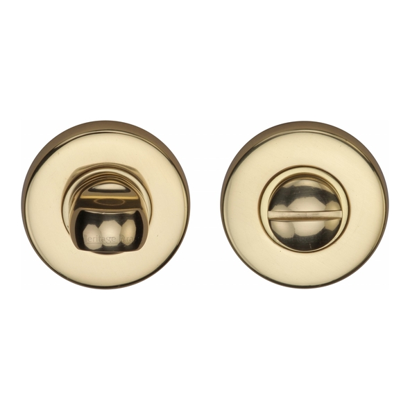 V4049-PB • Polished Brass • Heritage Brass Modern Small Bathroom Turn With Release
