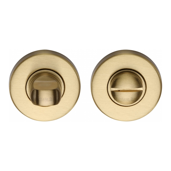 V4049-SB  Satin Brass  Heritage Brass Modern Small Bathroom Turn With Release