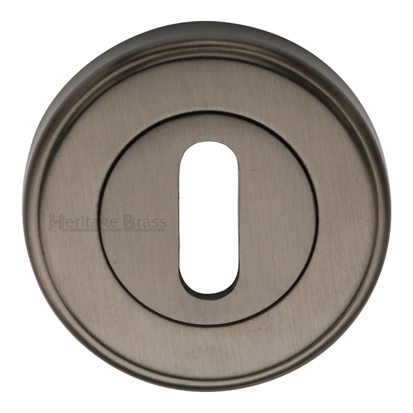 V5000-MB  Matt Bronze  Heritage Brass Edged Round Mortice Key Escutcheon