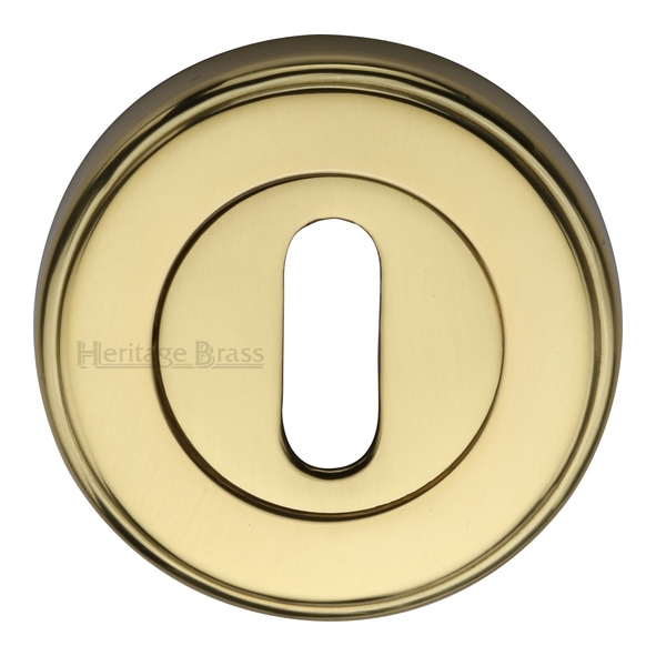 V5000-PB  Polished Brass  Heritage Brass Edged Round Mortice Key Escutcheon