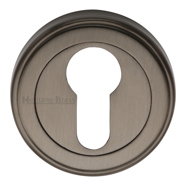 V5020-MB  Matt Bronze  Heritage Brass Edged Round Euro Cylinder Escutcheon