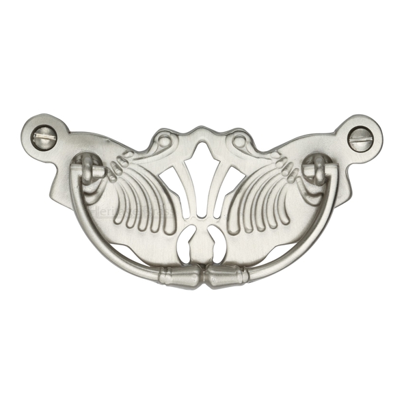 V5021-SN • 90 x 40mm • Satin Nickel • Heritage Brass Angel Cabinet Drop Handle
