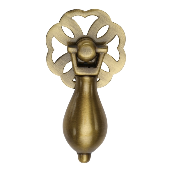 V5025-AT • 34 x 66mm • Antique Brass • Heritage Brass Traditional Cabinet Drop Handle On Rose