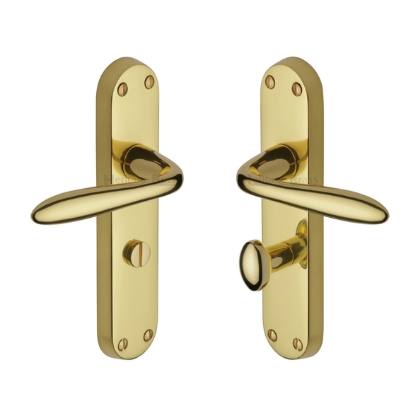 V6058-PB  Bathroom [57mm]  Polished Brass  Heritage Brass Sutton Levers On Backplates