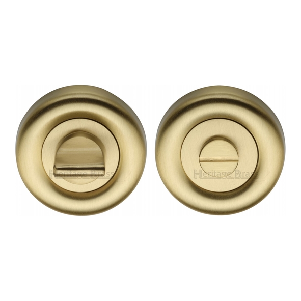 V6720-SB  Satin Brass  Heritage Brass Colonial Round Bathroom Turns and Releases