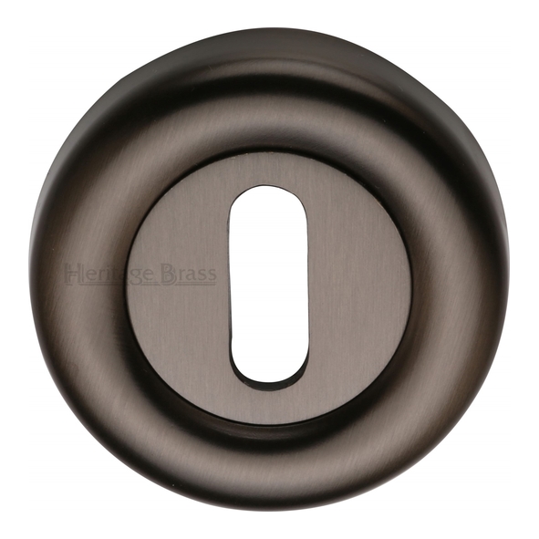 V6722-MB • Matt Bronze • Heritage Brass Colonial Round Mortice Key Escutcheons