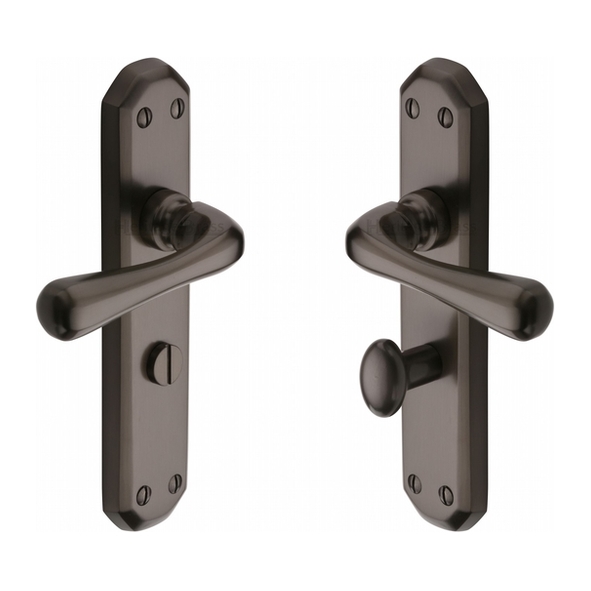 V7070-MB  Bathroom [57mm]  Matt Bronze  Heritage Brass Charlbury Levers On Backplates