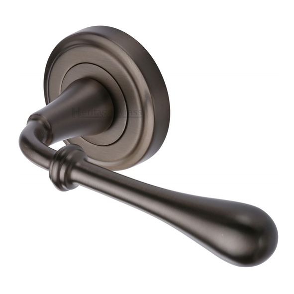 V7155-MB  Matt Bronze  Heritage Brass Roma Levers On Edged Round Roses