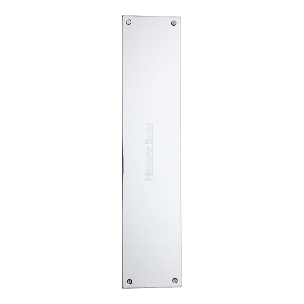 V740 350-PC  350 x 076mm  Polished Chrome  Heritage Brass Rectangular Finger Plate