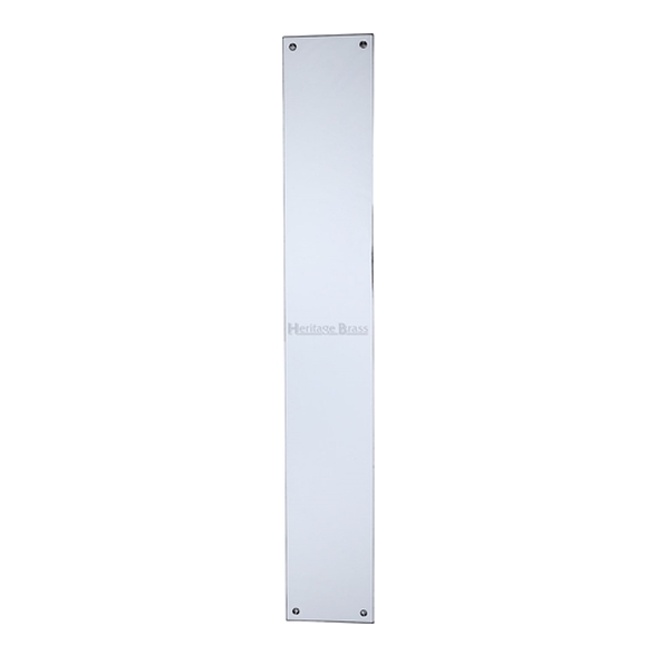 V740 500-PC  500 x 076mm  Polished Chrome  Heritage Brass Rectangular Finger Plate