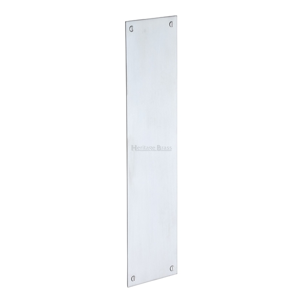 V740 305-SC • 305 x 076mm • Satin Chrome • Heritage Brass Rectangular Finger Plate