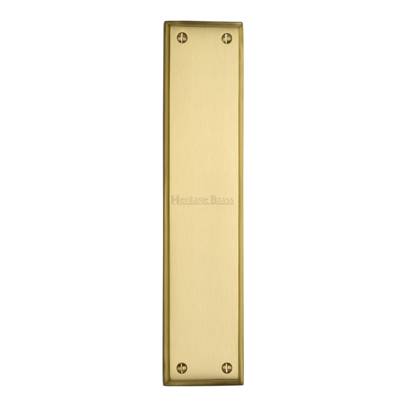 V743-SB  282 x 064mm  Satin Brass  Heritage Brass Edged Cast Finger Plate