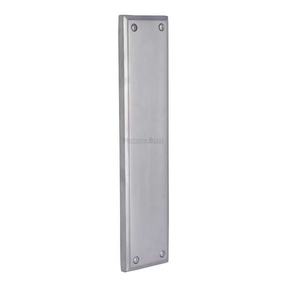 V743-SC • 282 x 064mm • Satin Chrome • Heritage Brass Edged Cast Finger Plate