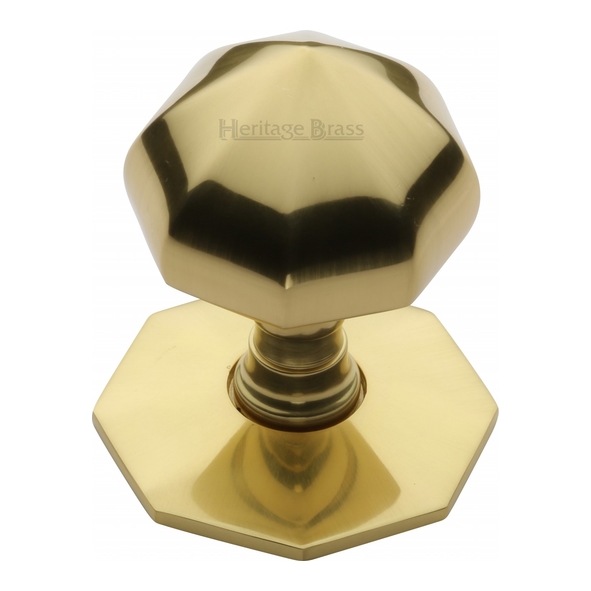 V880-PB  Rose 62mm x Knob 53mm  Polished Brass  Heritage Brass Octagonal Small Centre Door Knob