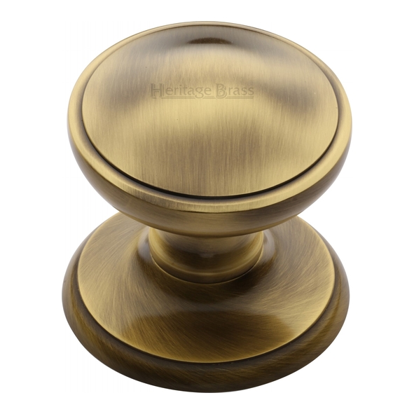 V900-AT  Rose 79mm x Knob 77mm  Antique Brass  Heritage Brass Round Round Centre Door Knob