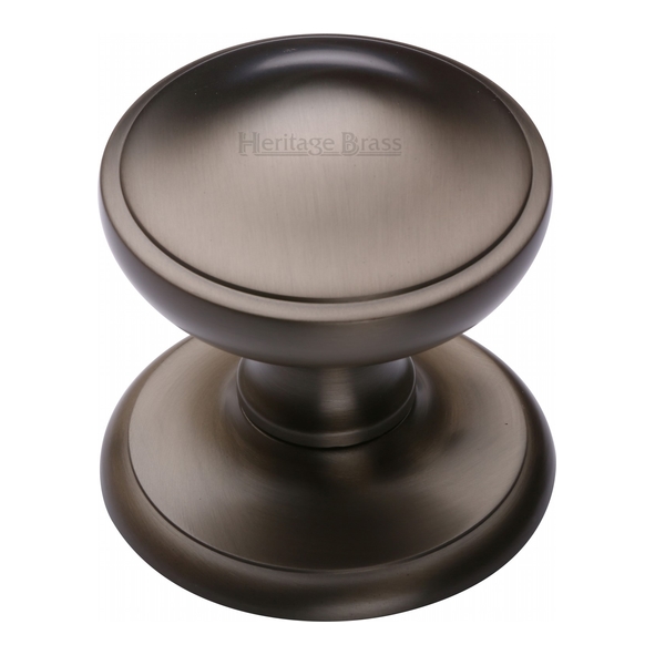 V900-MB • Rose 79mm x Knob 77mm • Matt Bronze • Heritage Brass Round Round Centre Door Knob