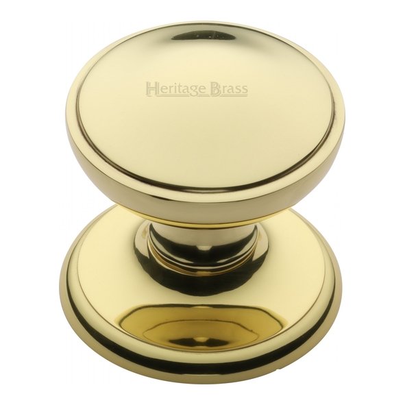 V900-PB  Rose 79mm x Knob 77mm  Polished Brass  Heritage Brass Round Round Centre Door Knob