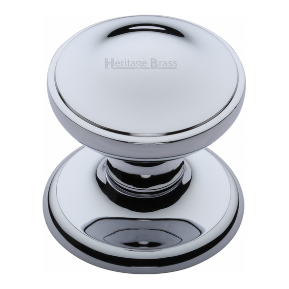 V900-PC  Rose 79mm x Knob 77mm  Polished Chrome  Heritage Brass Round Round Centre Door Knob