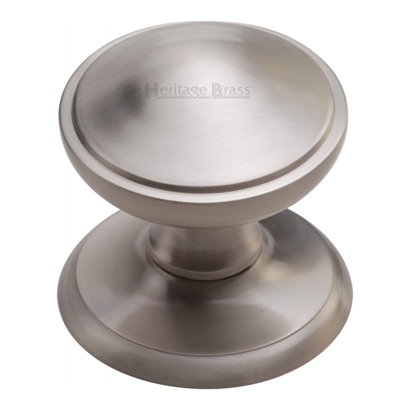 V900-SN  Rose 79mm x Knob 77mm  Satin Nickel  Heritage Brass Round Round Centre Door Knob