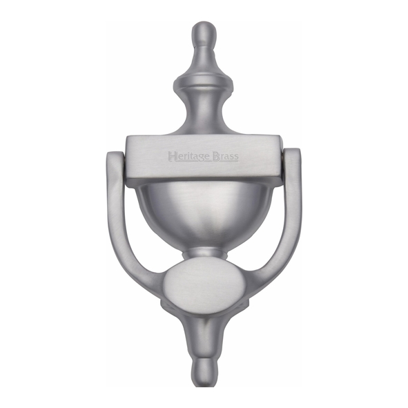 V910 195-SC  195mm  Satin Chrome  Heritage Brass Urn Pattern Door Knocker