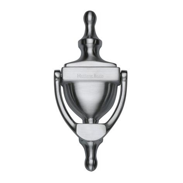 V910 152-SC  152mm  Satin Chrome  Heritage Brass Urn Pattern Door Knocker