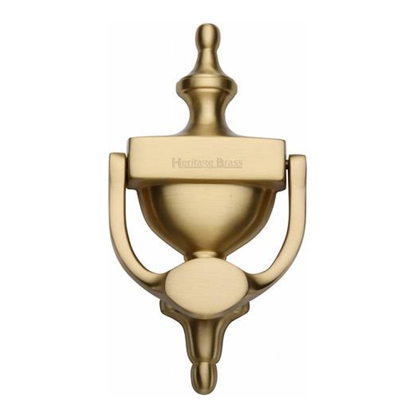 V910 195-SB • 195mm • Satin Brass • Heritage Brass Urn Pattern Door Knocker