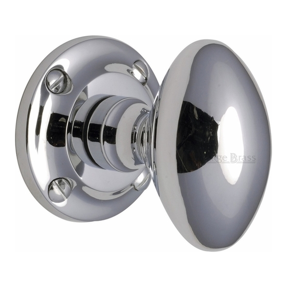 V960-PC • Polished Chrome • Heritage Brass Suffolk Mortice Knobs On Round Roses