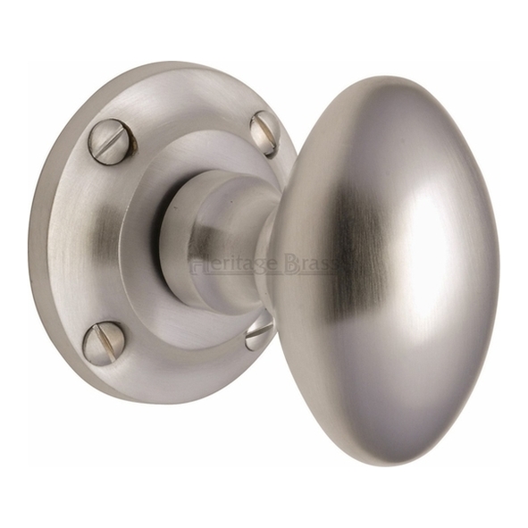 V960-SN  Satin Nickel  Heritage Brass Suffolk Mortice Knobs On Round Roses