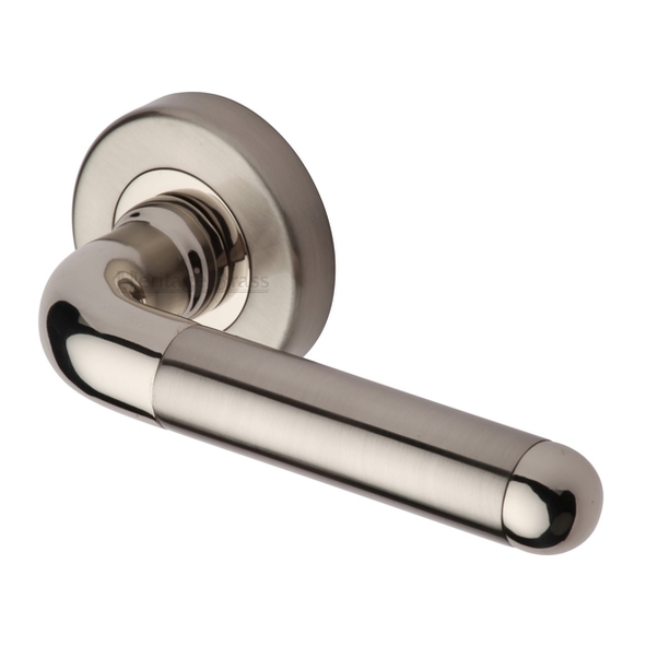 VIE1920-MC • Satin / Polished Nickel • Heritage Brass Vienna Levers On Plain Round Roses