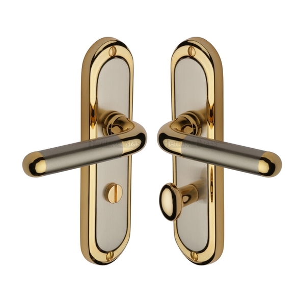 VIE3330-JP  Bathroom [57mm]  Satin Nickel / Gold  Heritage Brass Vienna Levers On Backplates